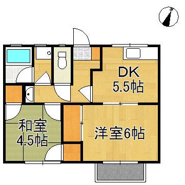 鴨方駅 徒歩17分 2階の物件間取画像