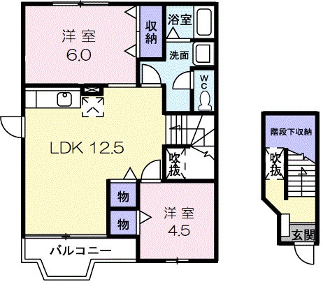 ヴィラフロ－ラＢの物件間取画像