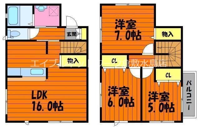 サンライト酒津の物件間取画像