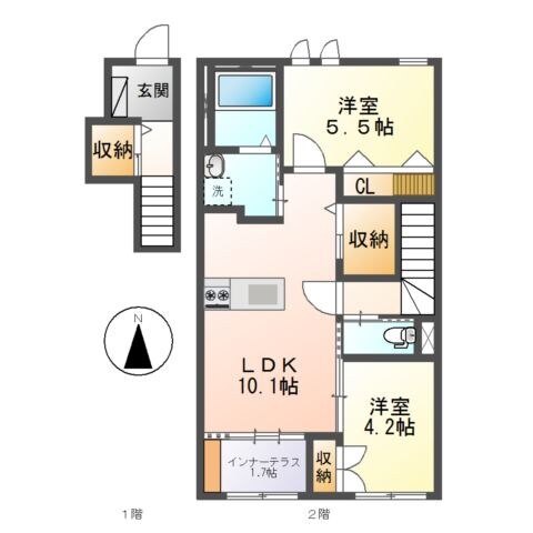 金光駅 徒歩25分 2階の物件間取画像