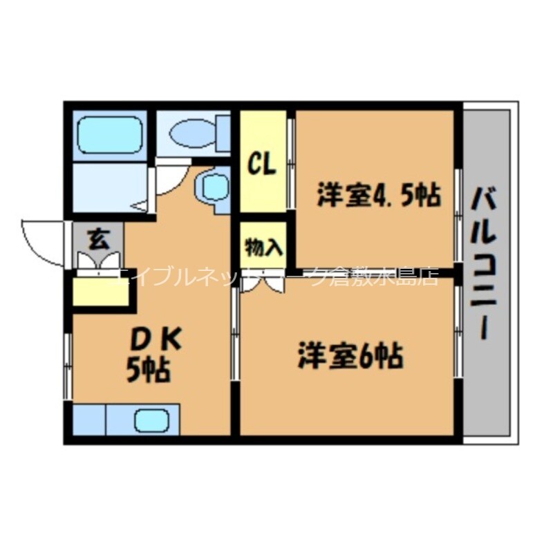 中洲コーポの物件間取画像