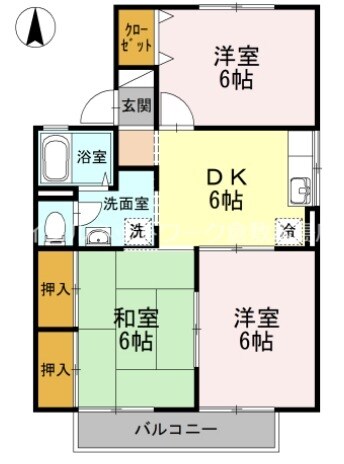 フォンティーヌ　Ｄ棟の物件間取画像