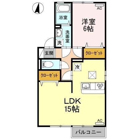 常盤駅 徒歩6分 1階の物件間取画像