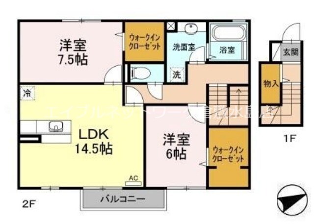 西富井駅 徒歩17分 2階の物件間取画像