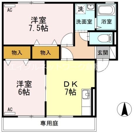 球場前駅 徒歩13分 1階の物件間取画像