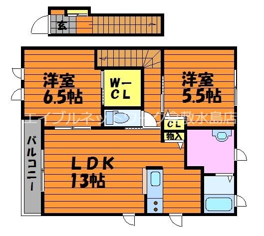 アンソレイユⅡ　B棟の物件間取画像