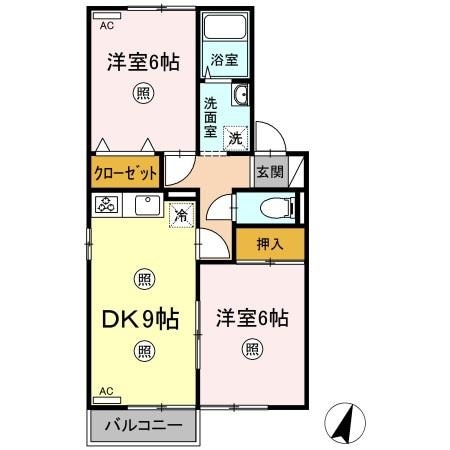 久々原駅 徒歩4分 2階の物件間取画像