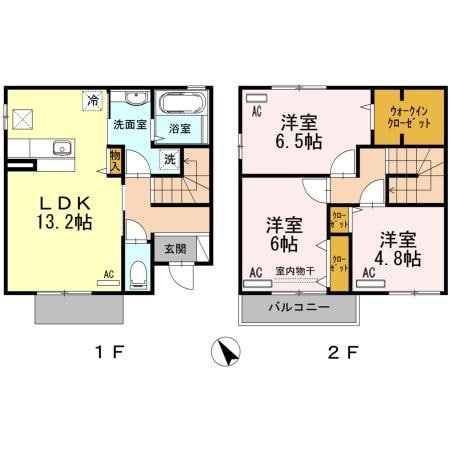 三菱自工前駅 徒歩42分 1-2階の物件間取画像