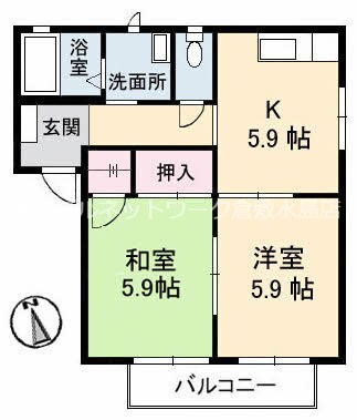 弥生駅 徒歩12分 1階の物件間取画像