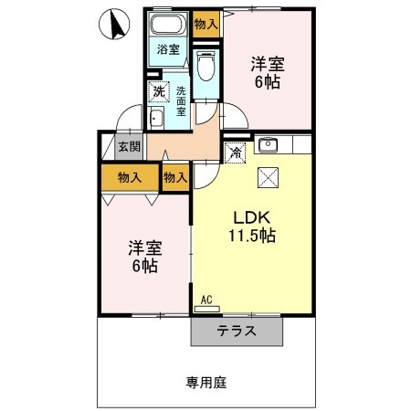 新倉敷駅 バス6分  玉商グランド前下車：停歩45分 1階の物件間取画像