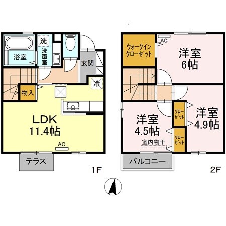 倉敷駅 徒歩20分 1階の物件間取画像