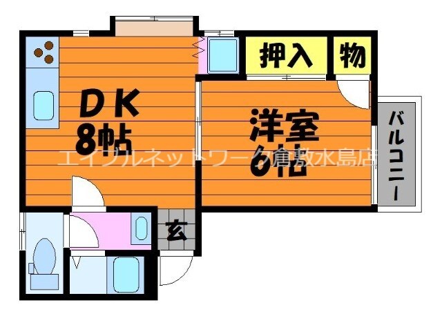 倉敷駅 徒歩18分 2階の物件間取画像