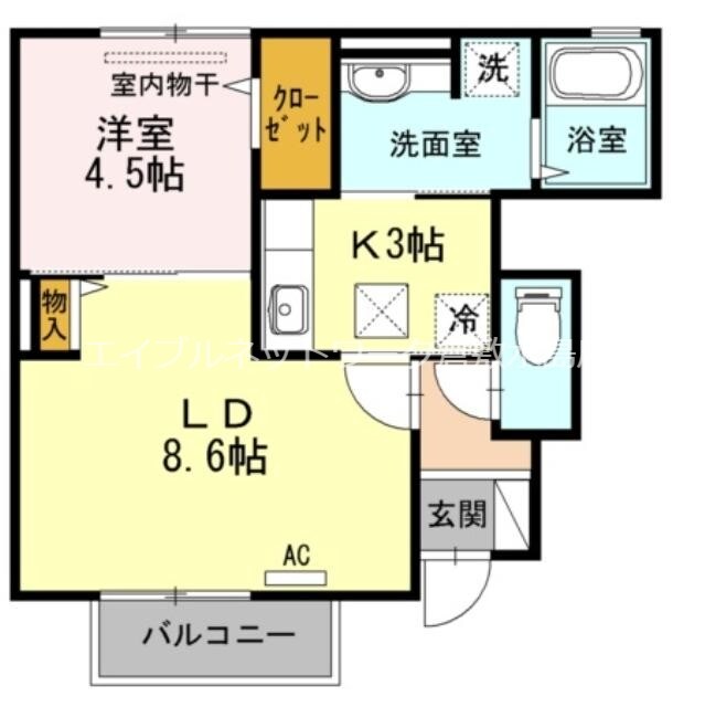 弥生駅 徒歩19分 1階の物件間取画像