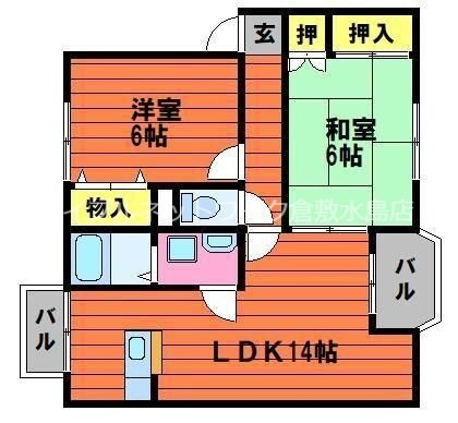 常盤駅 徒歩47分 2階の物件間取画像