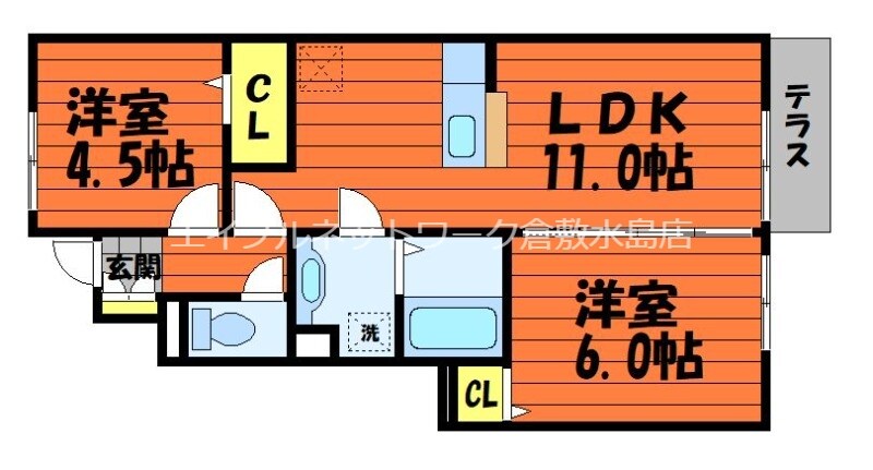 レガーロⅣ　B棟の物件間取画像