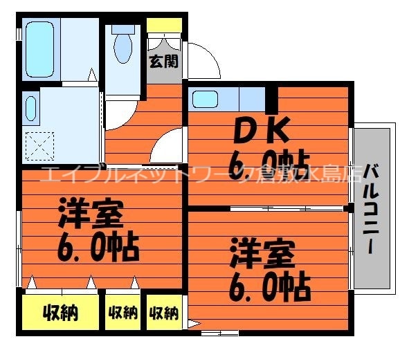 球場前駅 徒歩9分 2階の物件間取画像