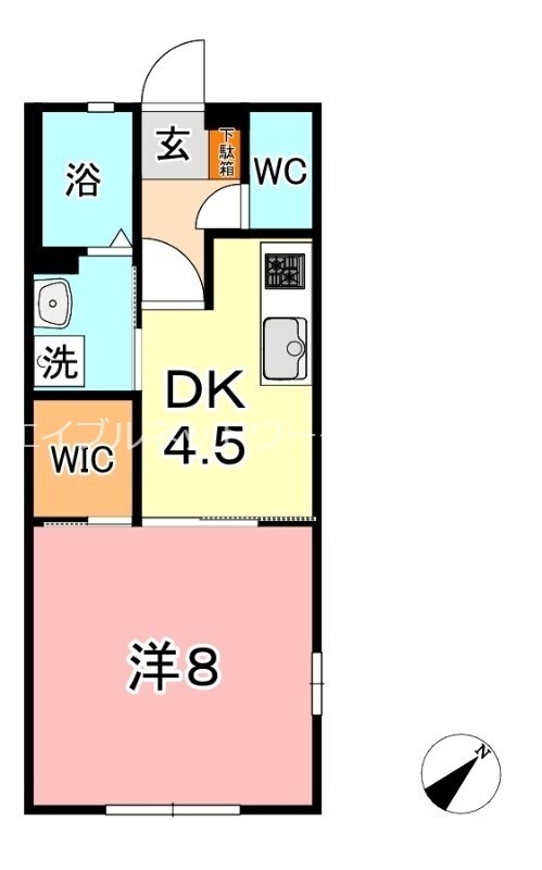 プリムヴェール福島Aの物件間取画像