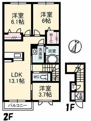 早島駅 徒歩5分 2階の物件間取画像