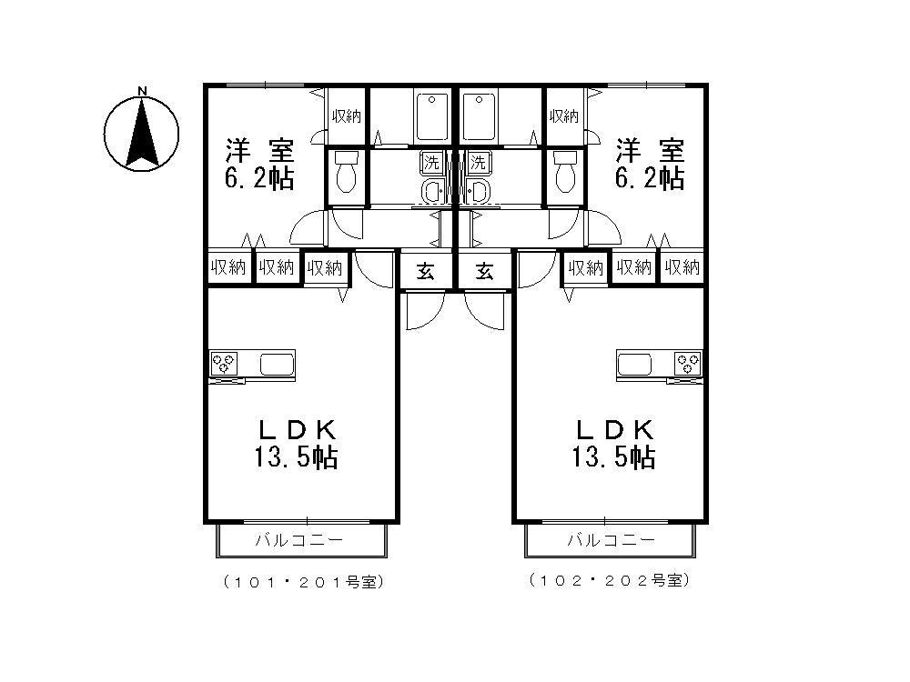 ひまわりＤの物件間取画像