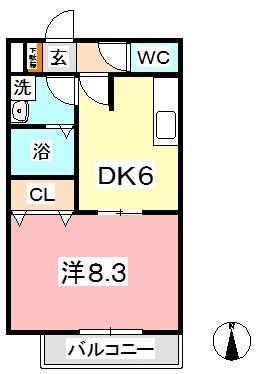 メゾンナガヤマ　Ｂの物件間取画像