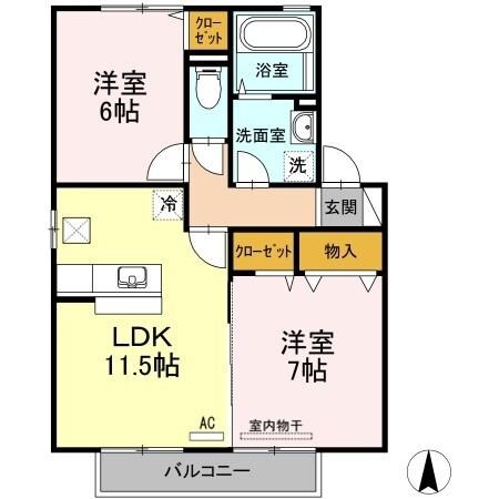 ボヌール　A棟の物件間取画像