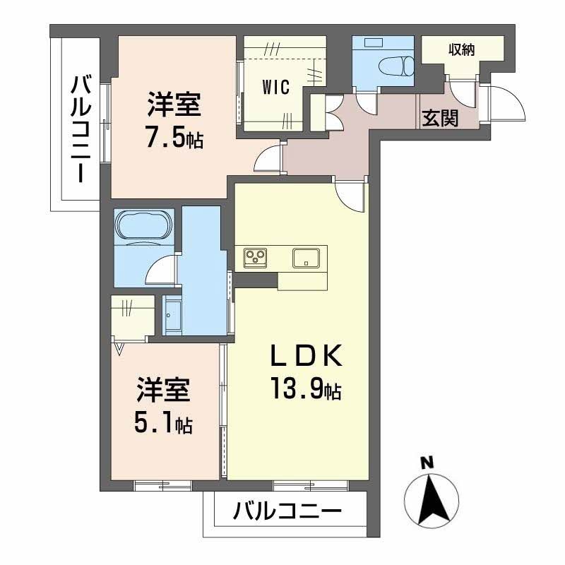 倉敷駅 徒歩29分 2階の物件間取画像