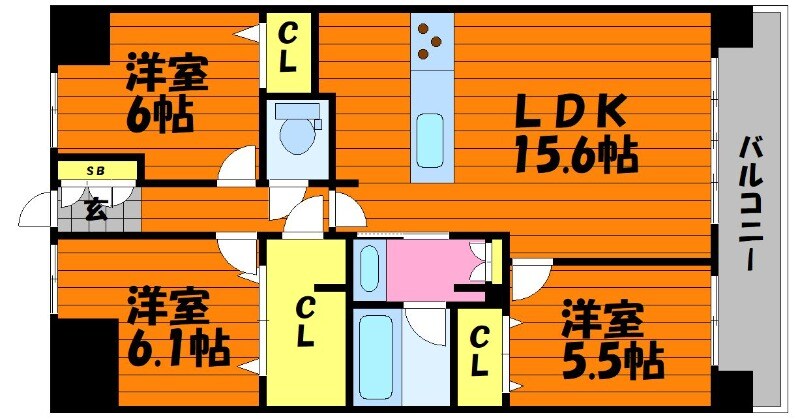 アルファステイツ倉敷鶴形Ⅱの物件間取画像