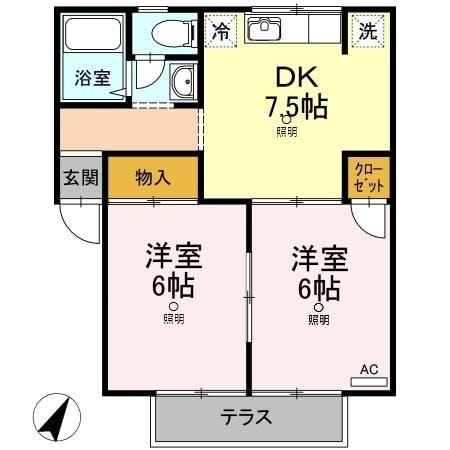 プレジール佐藤　Ｃ棟の物件間取画像