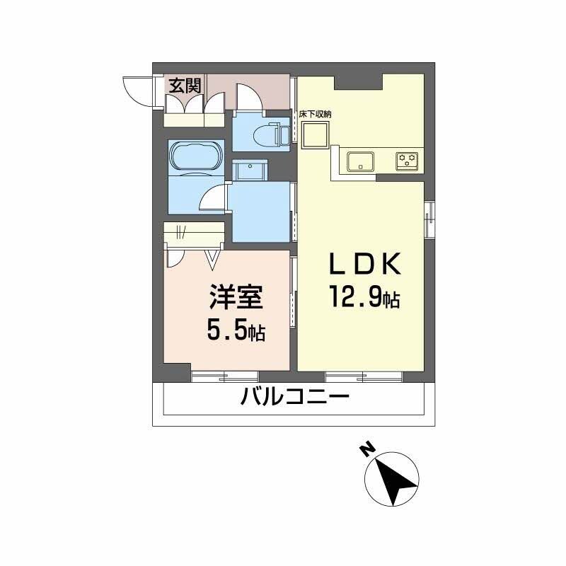 グリナージュ片島Ａ棟の物件間取画像