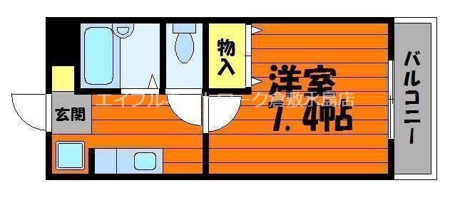 倉敷駅 徒歩15分 1階の物件間取画像