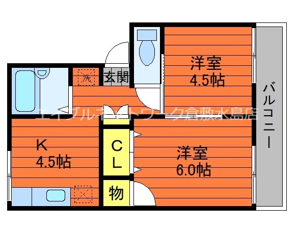 プレジール万寿東の物件間取画像