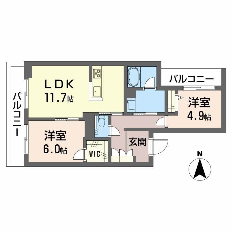 倉敷駅 徒歩10分 2階の物件間取画像