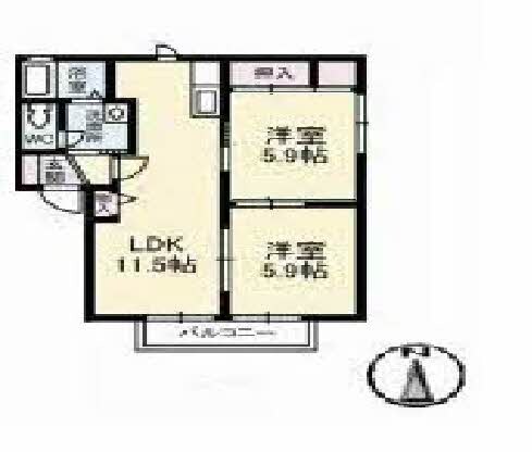 緑の館　Ａ棟の物件間取画像