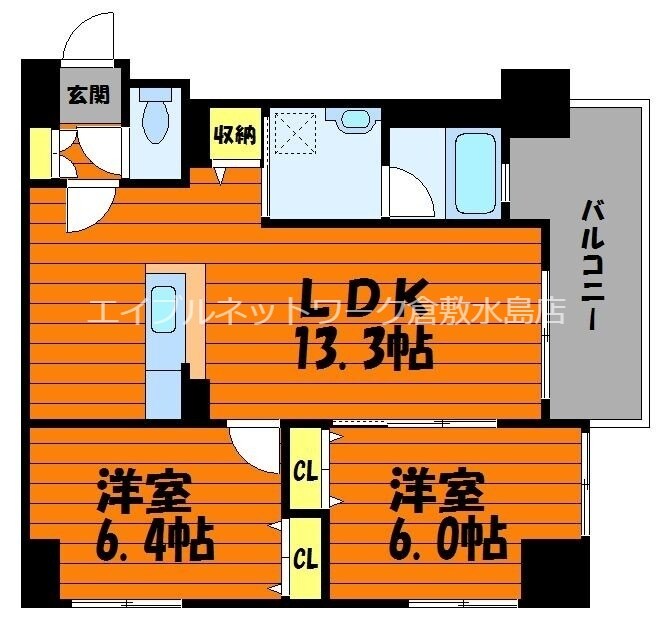 COCO川西町の物件間取画像