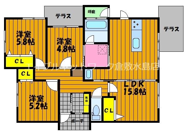 プレミールA（アヴェニール西阿知）の物件間取画像