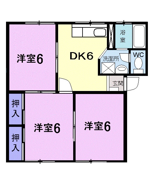 アブニール吉富　Ｃの物件間取画像