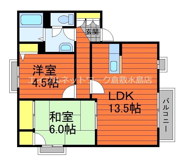 星の郷コーポ　Ｄ棟の物件間取画像