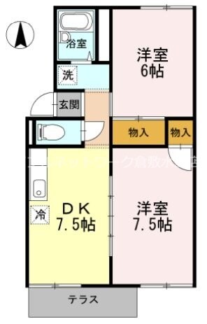 グリーンコーポ板谷　Ａ棟の物件間取画像