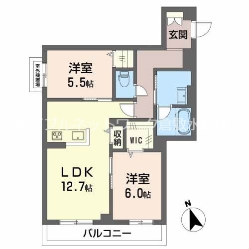 西阿知駅 徒歩12分 3階の物件間取画像