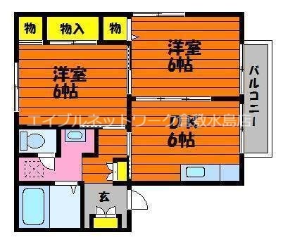 フィオーレ倉敷　B棟の物件間取画像