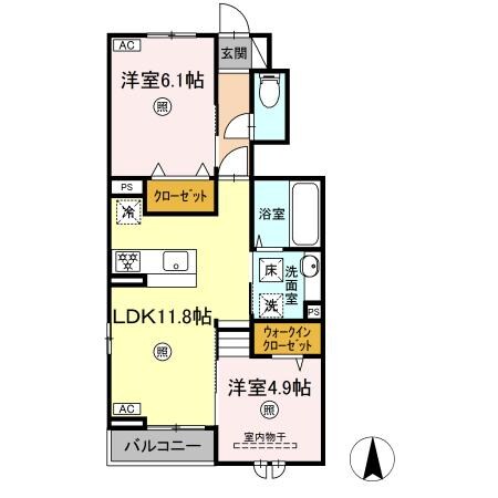 ソレイユ　Ａ棟の物件間取画像