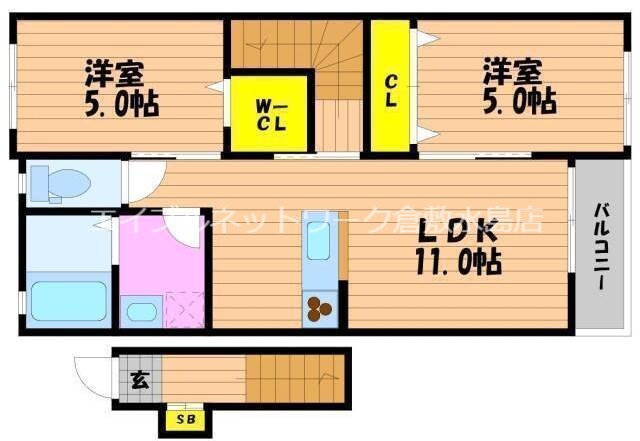 リバーサイド藤田C棟の物件間取画像