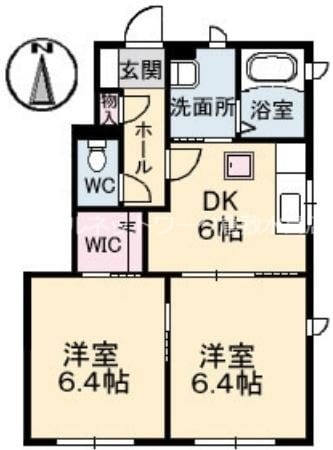 アルファ　Ｂ棟の物件間取画像