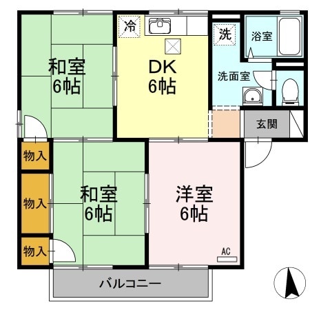 グリーンハイツ　Ｃ棟の物件間取画像