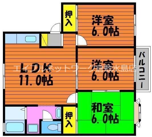 グリーンパーク西辛川Ｂの物件間取画像