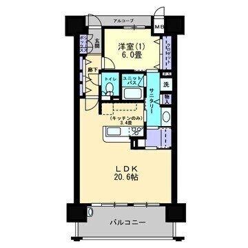 アルファステイツ倉敷鶴形Ⅱの物件間取画像