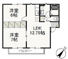 アンジェリーク一宮　Ｂ棟の物件間取画像