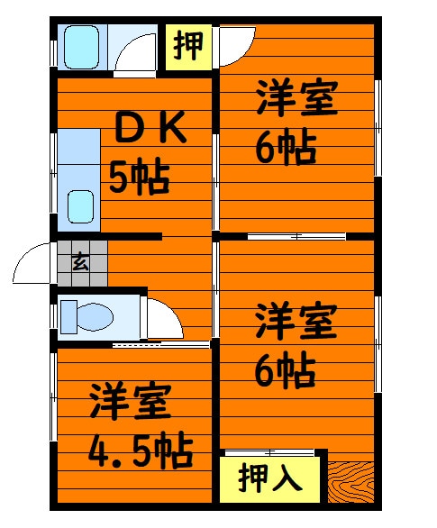 加須山借家の物件間取画像