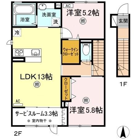 Kadoyakan　Ｃ棟の物件間取画像