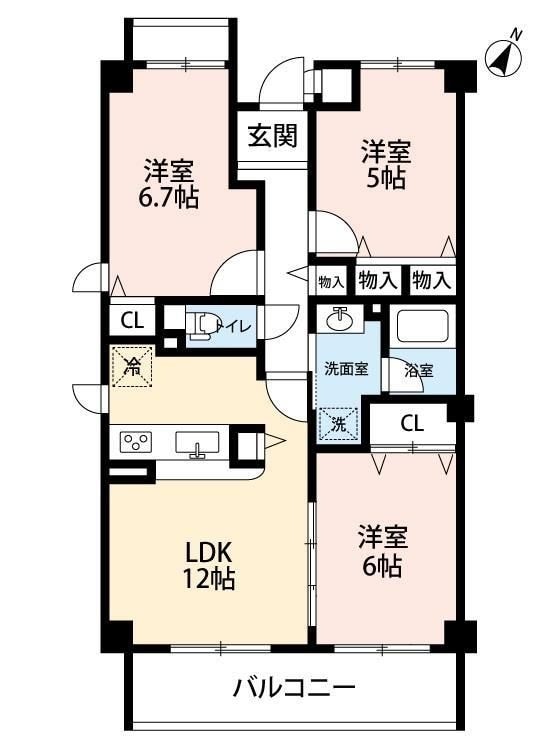 シャルム倉敷の物件間取画像